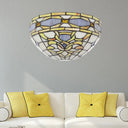 Baroque Stained Glass Wall Sconce - Purple And Yellow 1 Head Mount Light For Staircase Purple-Yellow