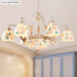 Baroque Style Shell Mosaic Chandelier With 5/9/11 White Lights - Perfect For Kitchen Pendant