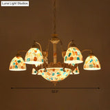 Baroque Style Shell Mosaic Chandelier With 5/9/11 White Lights - Perfect For Kitchen Pendant