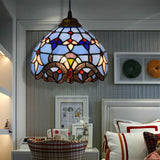 Baroque Style Stained Glass Pendant Light - Blue Dining Room