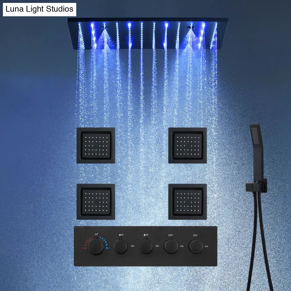 Bathroom Accessories 20Inches 500x500mm Rainfall SPA Massage LED Shower Head Set Constant Temperature Valve Mixer