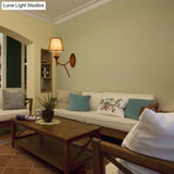Bedroom Wall Mounted Army Green Sconce Lamp With Fabric Shade