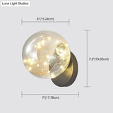 Bedside Glass Shade Wall Mount Light With Creative Star Design