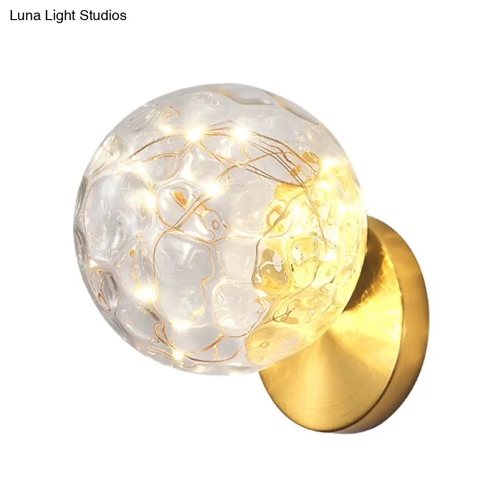 Bedside Glass Shade Wall Mount Light With Creative Star Design