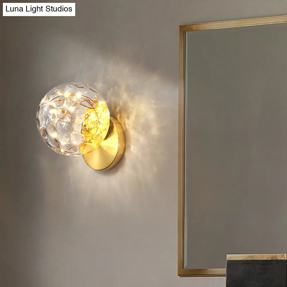 Bedside Glass Shade Wall Mount Light With Creative Star Design