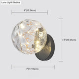 Bedside Glass Shade Wall Mount Light With Creative Star Design