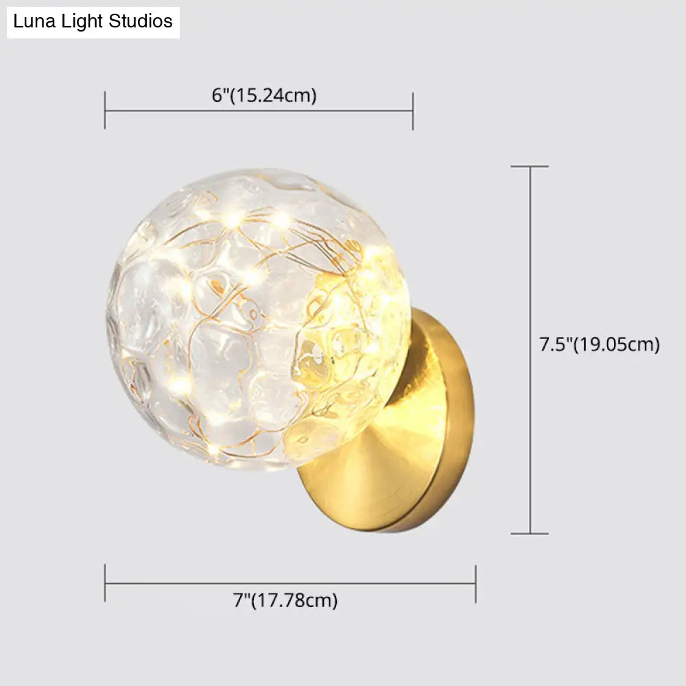 Bedside Glass Shade Wall Mount Light With Creative Star Design
