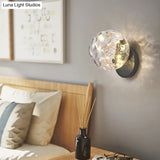 Bedside Glass Shade Wall Mount Light With Creative Star Design