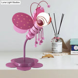 Bee-Theme Cartoon Desk Lamp: Metal Reading Light For Kids Study Room