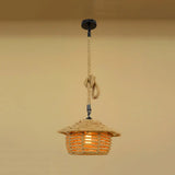 Beige Natural Rope Ceiling Pendant Light- 1 Light Industrial Lodge Style- Dining Room / B