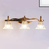 Bell Vintage Style Crystal Sconce Light With Gooseneck Arm Brown 2/3/4-Head Vanity Wall Lamp 3 /