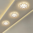 Beveled Crystal Flower Ceiling Light: Simple Led Flush Mount Fixture - 10’/12’ Width Gold / 10’