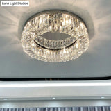 Beveled Cut Crystal Flush Mount Ceiling Light For Bedroom - Simple Style & Elegance