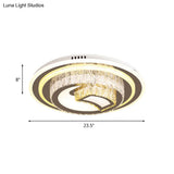 Beveled Glass Crystal Led Bedroom Ceiling Light