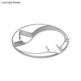 Bird Shaped Led Flushmount Light For Child Bedroom - Blue/Pink Acrylic Ceiling Fixture With Metal