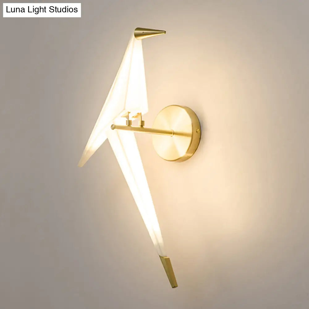 Bird Wall Sconce Led Acrylic Shade Light For Restaurant & Bedroom Decor