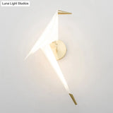 Bird Wall Sconce Led Acrylic Shade Light For Restaurant & Bedroom Decor