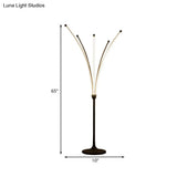 Black Acrylic Led Bedroom Reading Floor Lamp - Simplicity Flower Design