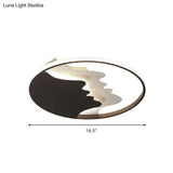 Black Acrylic Led Flush Mount Ceiling Light – Bedroom Mountain Peak Design
