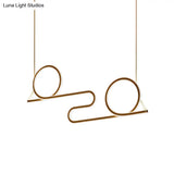 Black Acrylic Led Pendant Light - Contemporary Twisted Dining Room Ceiling Lamp