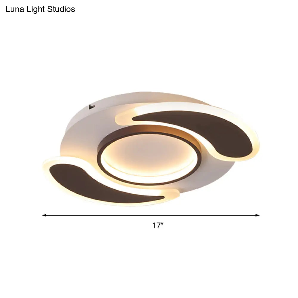 Black Acrylic Teardrop Flush Ceiling Light For Dining Room - Contemporary Led Lamp