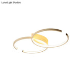 Black And White C - Shaped Led Ceiling Light - Simplicity Acrylic Semi Flush Fixture In Warm/Natural