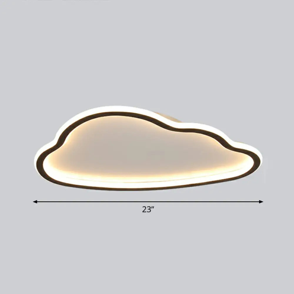 Black And White Led Cloud Ceiling Light With Acrylic Shade - Flush Mount Simple Design / 23’