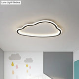 Black And White Led Cloud Ceiling Light With Acrylic Shade - Flush Mount Simple Design