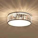 Black/Bronze Drum Flush Mount Crystal Ceiling Light - Elegant 3/4/5-Light Lamp For Bedroom 3 /