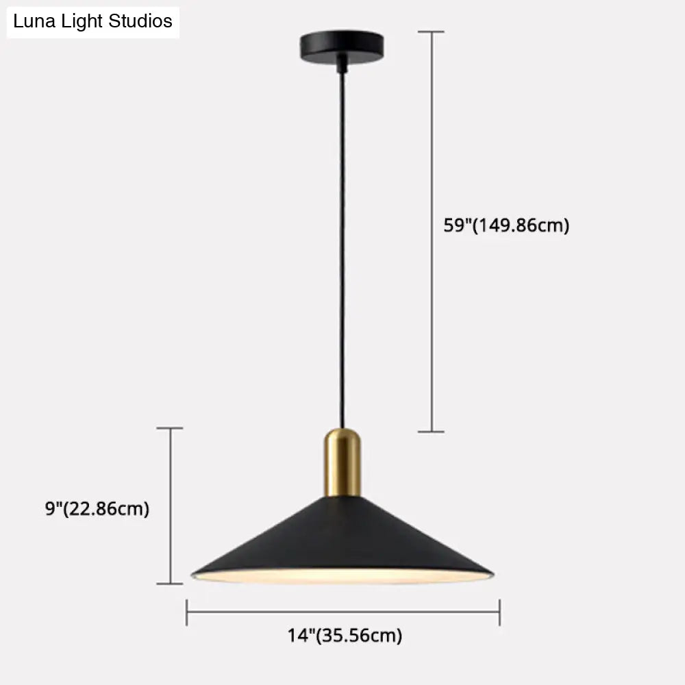 Black Cone-Shaped Retro Pendant Light - Metal Hanging Fixture