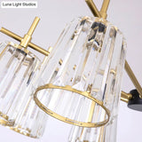 Black Crystal Cylinder Ceiling Lamp Contemporary Chandelier Light (6/8/10 Heads) Wide Range Of Sizes