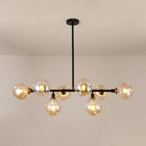Black Dimpled Glass Ball Pendant Light For Modern Dining Room Island 8 / Amber