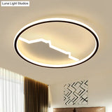 Black Geometric Flush Mount Ceiling Light - Acrylic Led Modernism 16.5’/20.5’ Wide