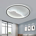 Black Geometric Flush Mount Ceiling Light - Acrylic Led Modernism 16.5’/20.5’ Wide / 16.5’