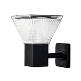 Black Geometric Led Wall Sconce - Outdoor Solar Lighting Fixture / A