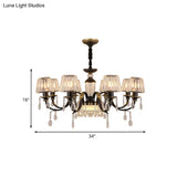 Black Glass Cone Ceiling Chandelier - Simplicity With Clear Crystal Pendant Light