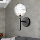 Black Globe Wall Lamp: Minimalist Glass Bulb Bathroom Light Fixture