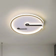 Black/Gold Led Acrylic Shade Ceiling Light For Bedroom - Flushmount Circle Fixture With Warm/White