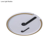 Black/Gold Led Acrylic Shade Ceiling Light For Bedroom - Flushmount Circle Fixture With Warm/White