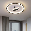 Black/Gold Led Flush Lamp With White/Warm Light And Minimalist Design For Bedroom Black / Warm