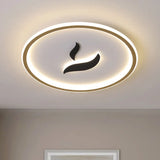 Black/Gold Led Flush Lamp With White/Warm Light And Minimalist Design For Bedroom Gold / White