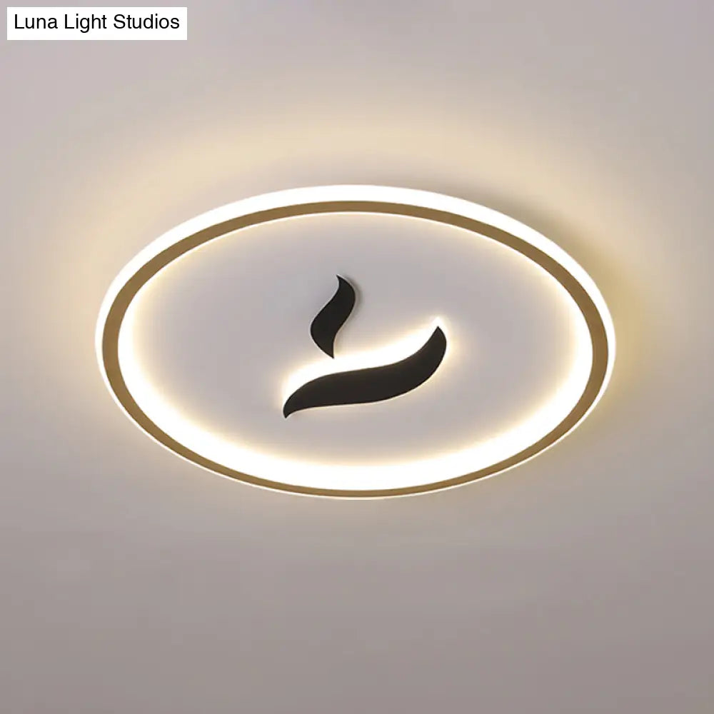 Black/Gold Led Flush Lamp With White/Warm Light And Minimalist Design For Bedroom