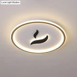 Black/Gold Led Flush Lamp With White/Warm Light And Minimalist Design For Bedroom
