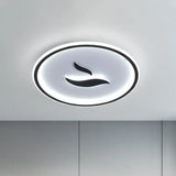 Black/Gold Led Flush Lamp With White/Warm Light And Minimalist Design For Bedroom