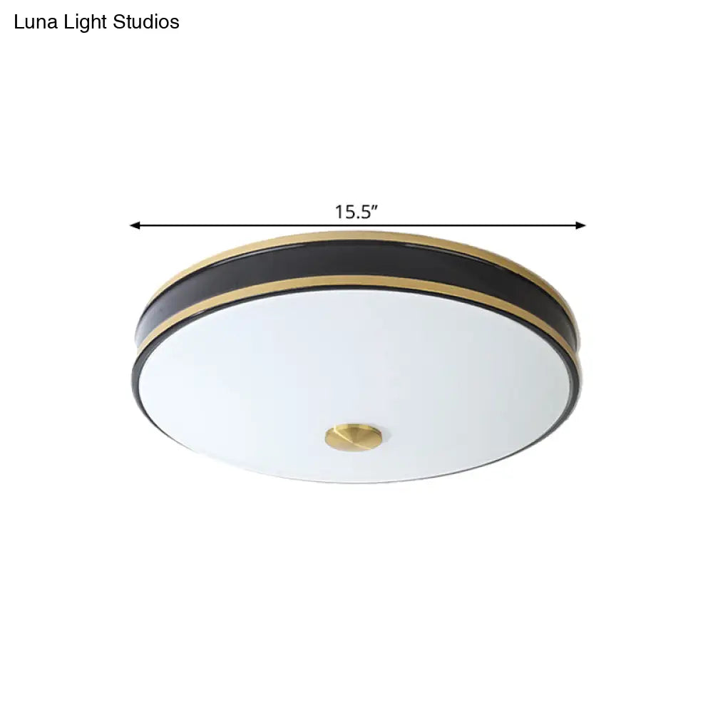 Black/Gold Round Led Flush Mount Ceiling Light - 12’/19’/15.5’ Diameter Perfect For Bedrooms