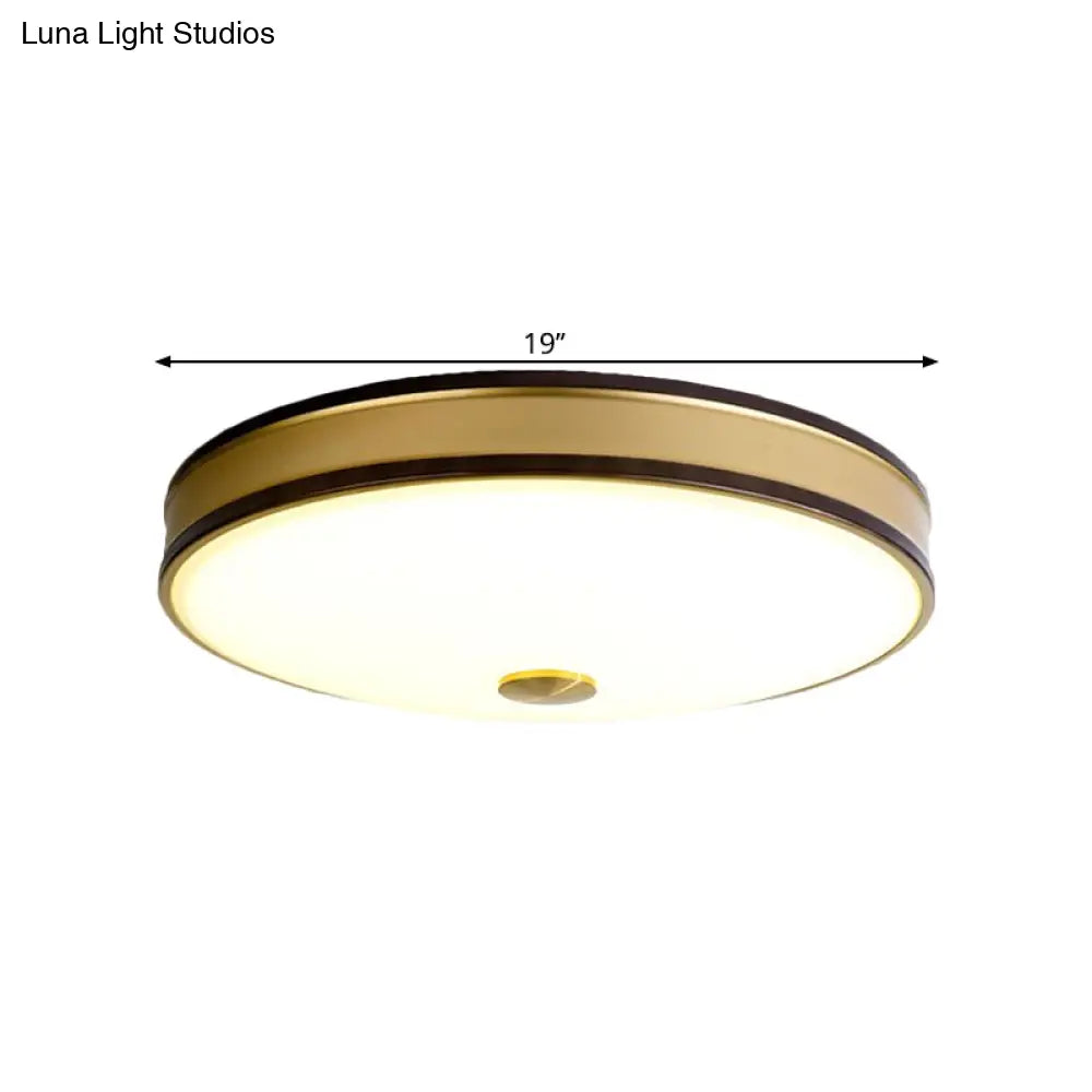 Black/Gold Round Led Flush Mount Ceiling Light - 12’/19’/15.5’ Diameter Perfect For Bedrooms