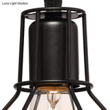 Black Industrial Metal Wire Globe Pendant Light For Kitchen - 1 Ceiling Hanging Lamp