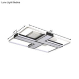 Black L Shaped Led Ceiling Mount Light Fixture For Study Room In Warm/White 19’/24.5’/31.5’ W
