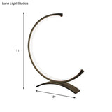 Black Led Desk Lamp With Acrylic Shade: Contemporary Small Book Light