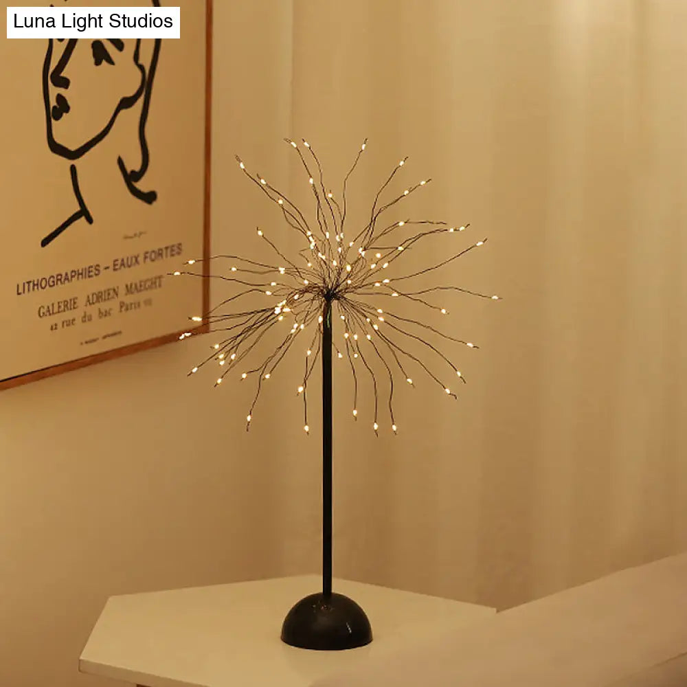 Black Led Metal Starburst Nightstand Light - Stylish Living Room Decor